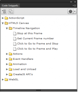 Code snippets panel